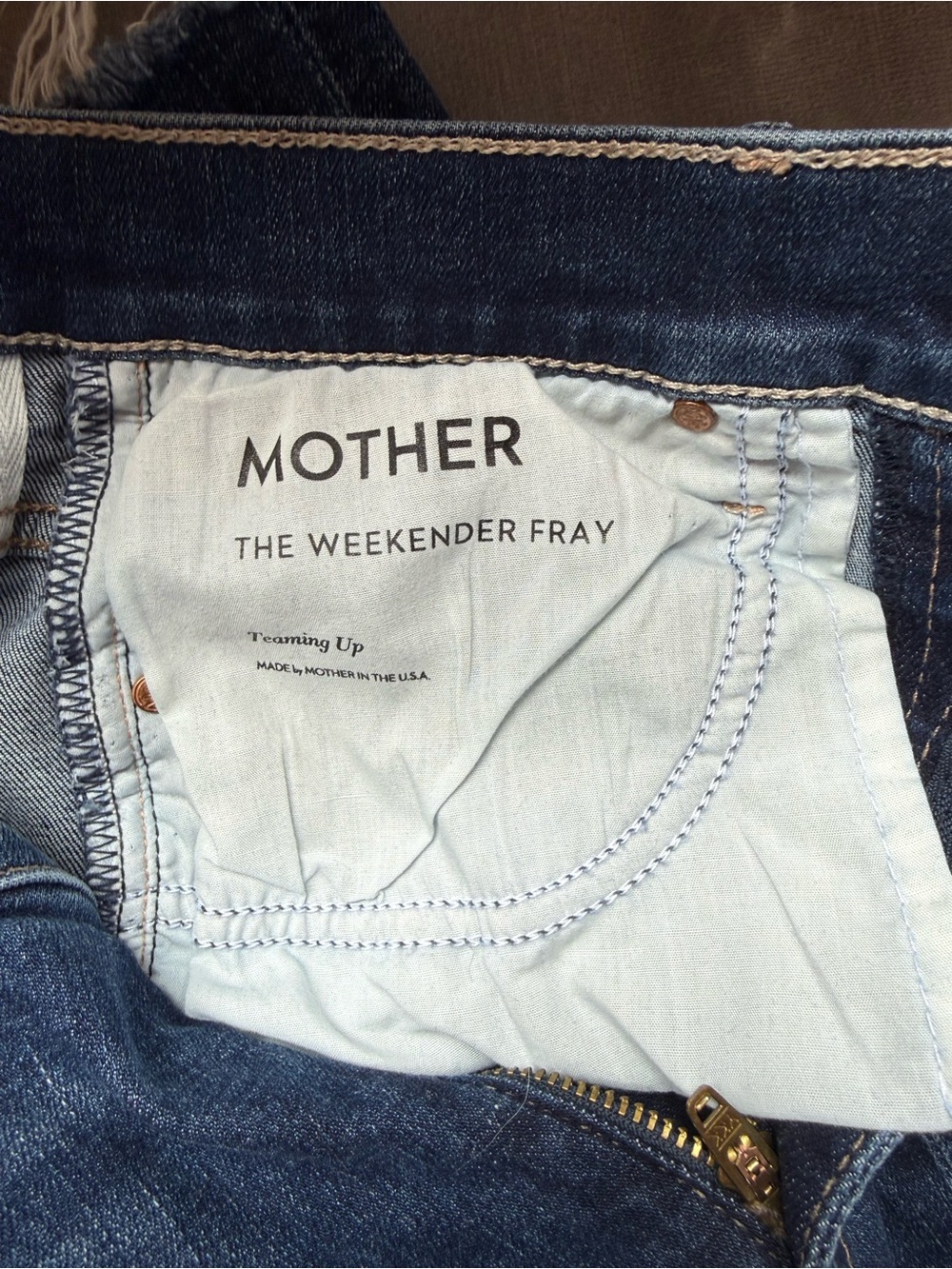 MOTHER Blue Wide-Leg Frayed Hem Jeans weekender fray 26 - Picture 4 of 5